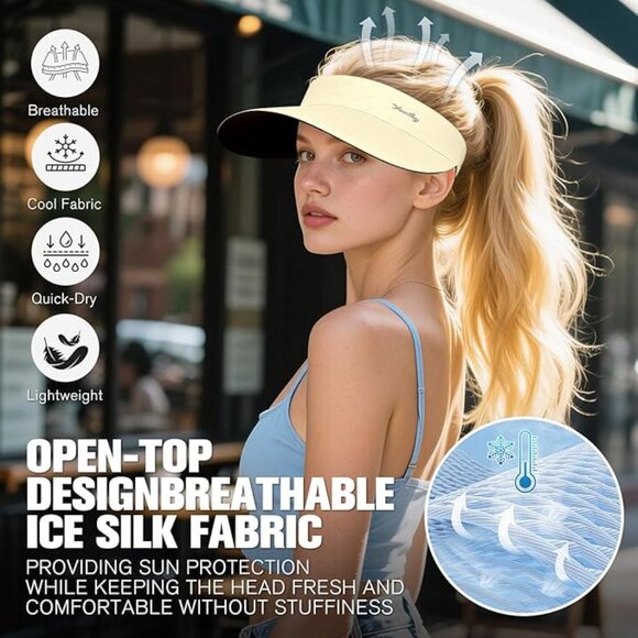 Sun Visor for Women Wide Brim Summer UPF50+ UV Protection Seamless Sun Hats main image 5